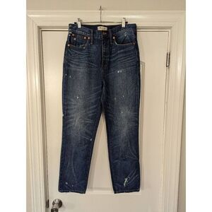 Madewell Classic Straight Jeans women's size 28 denim light distressing rigid